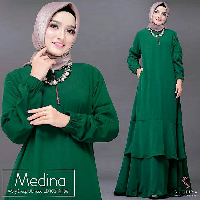 Medina Dress, DRESS MUSLIM, baju wanita, dress, gamis, Baju gamis, fashion wanita