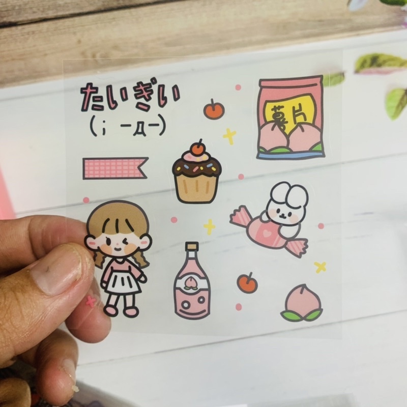 Stiker momo import | isi 10 Lembar | PVC Motif Kartun dnack drink Lucu Untuk Dekorasi Stiker gelas stiker Scrapbook stiker hp