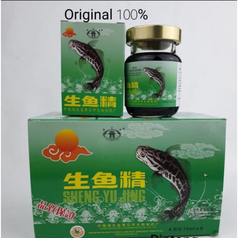 sheng yu jing essence of fish/sari pati ikan gabus 70gram isi 6 botol