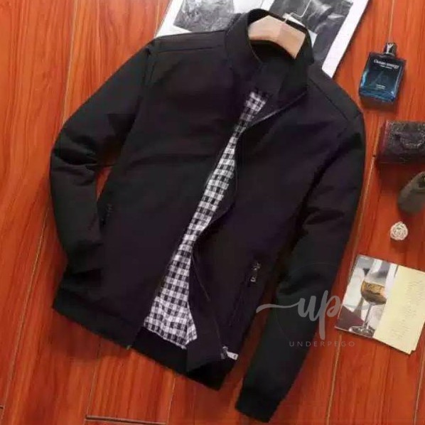 UNDERPEGO JAKET HARRINGTON PRIA POLO ORIGINAL TEMPLATE MOCKUP CASUAL SMITH BIG SIZE HARINGTON MURAH