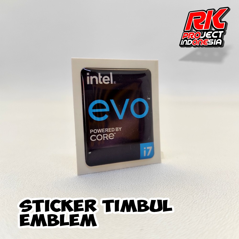 INTEL EVO I7 Sticker Timbul Emblem Resin Lentur