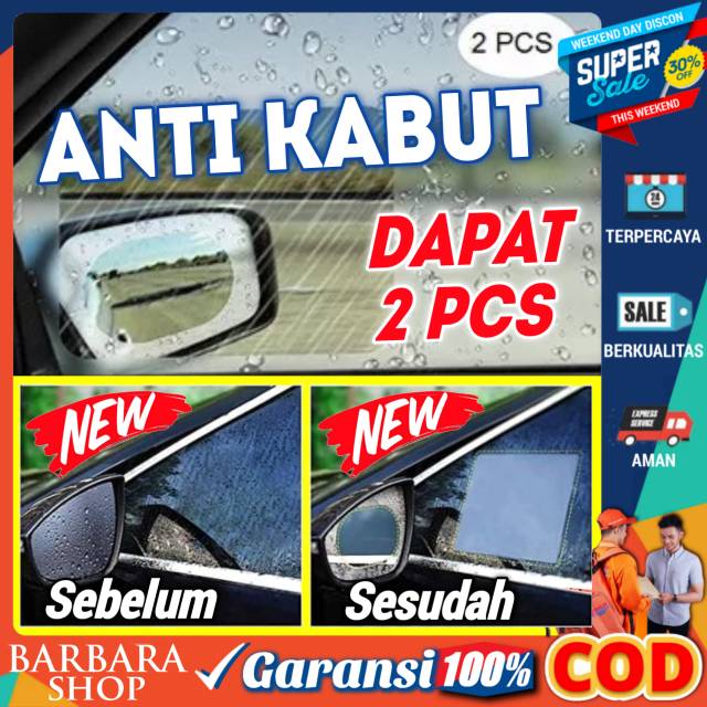 Stiker Jendela mobil Anti Embun Air hujan / Stiker Anti fog tembus Kaca spion ukuran Besar