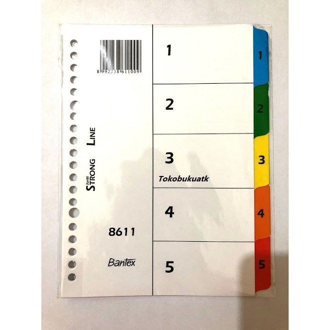 

Tab Divider Pembatas Binder Bantex Ukuran A5 /Tab divider bantex 8611