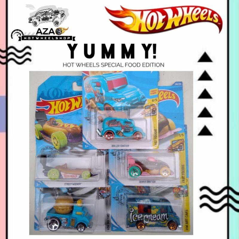 Hot Wheels Special Makanan FOOD EDITION SET Burger Roti Donuts Hot Dog Ice Cream YUMMY Diecast HW