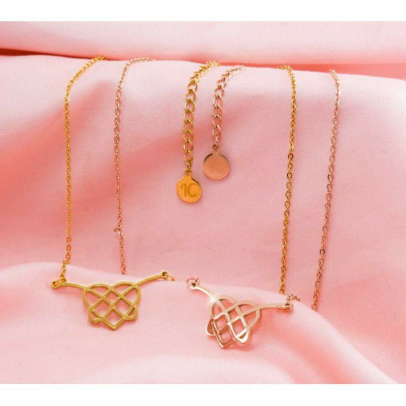 Fourfashion Kalung Titanium Ikatan Cinta Gold dan Rosegold N1803200