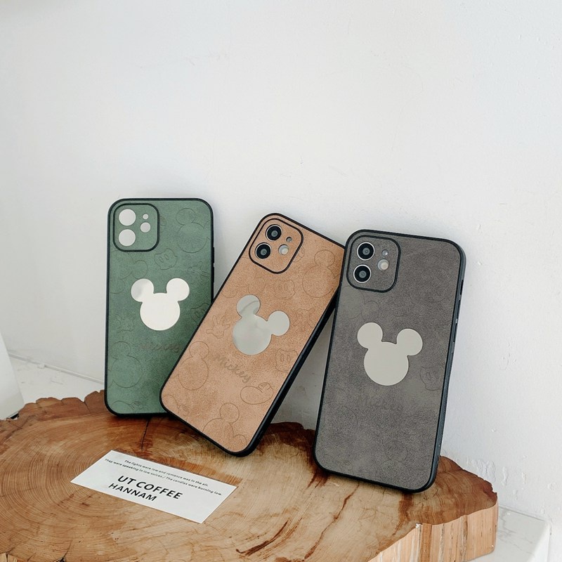 Mirror Mickey Soft Case iP iPhone 7 8 + Plus X XR SE 2020 XS Max 11 12 13 Pro Max Fine Hole Casing