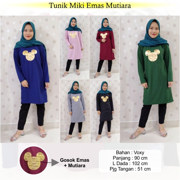 GOGOFASHION 483 Tunik Miki Emas Mutiara