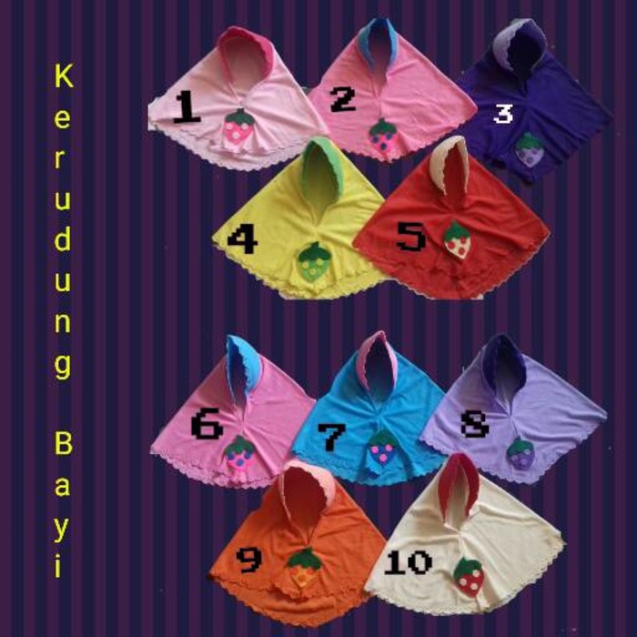 Kerudung Jilbab Bergo Instan Anak Bayi | Hijab Pad Cutting Laser otello