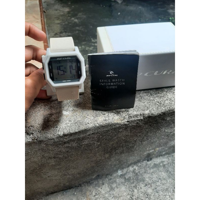 [Preloved] Jam Tangan Watch Rip Curl / Sonic Digital A2729G White ORIGINAL, Bekas / Second