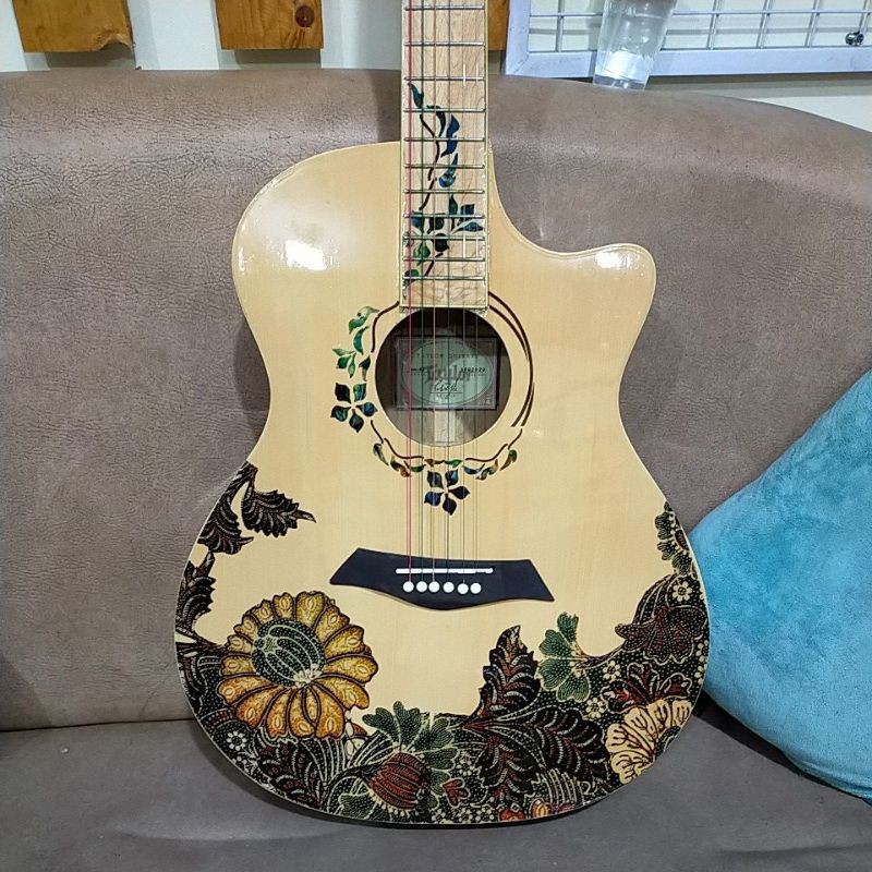 gitar akustik elektrik batik double run