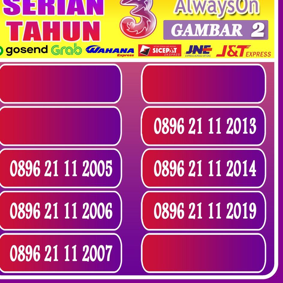 Sangat Nyaman Nomor Cantik Tri Seri Tahun 05