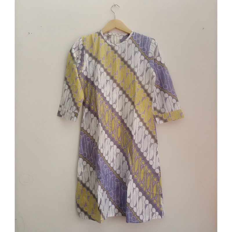 Dress Batik Katun Wanita Tunik Hijau preloved