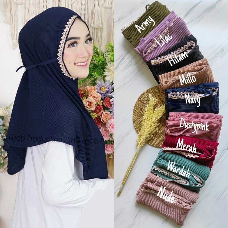 MARYAM PLISKET RENDA / BERGO PLISKET / BERGO MARYAM / BERGO TALI / JILBAB PLISKET / MARYAM PLISKET