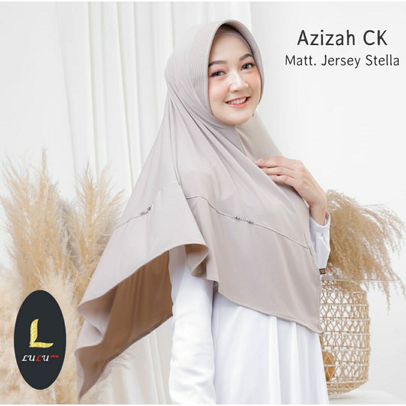 Lulu Hijab Azizah CK / Kerudung Jilbab Lulu New Bahan Stella Perhiasan