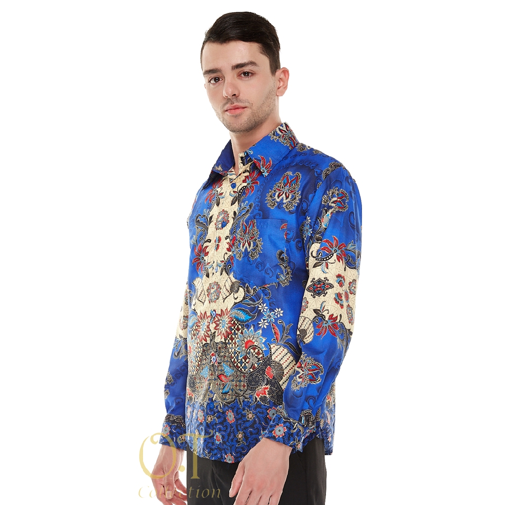 [batik pandawa OT] kemeja batik formal pria satin velvet gliter