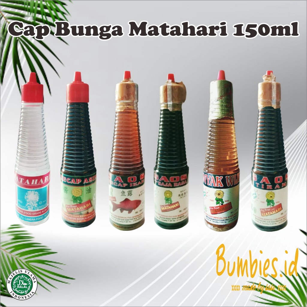 Cuka organik 𝐍𝐎𝐍 𝐌𝐒𝐆 Cap Bunga Matahari 150ml (HALAL) Penyedap rasa