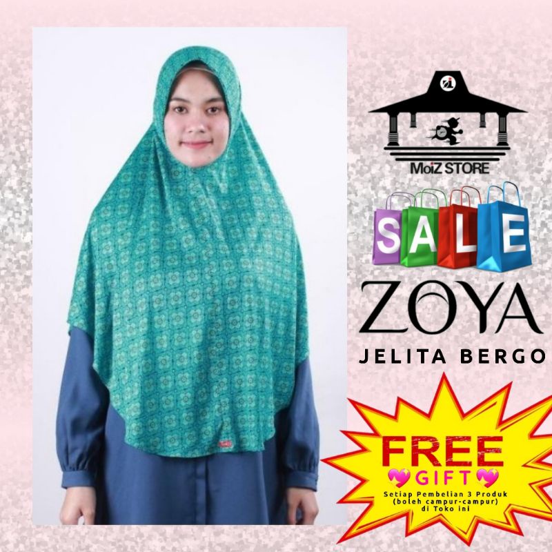 Zoya Jelita Bergo Jilbab Hijab Bergo Kerudung Krudung Polos Zoya Instan Instant Langsung Zoya Motif 