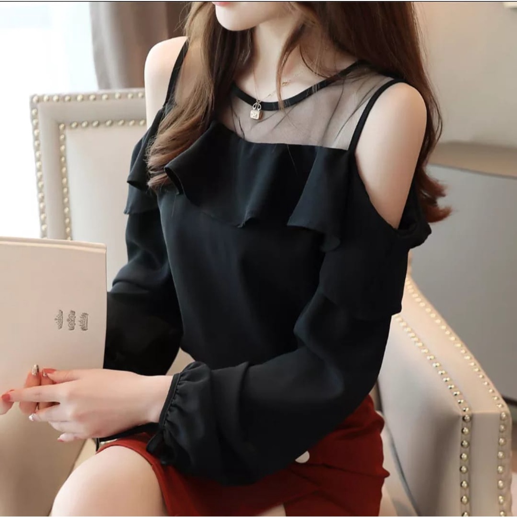 QFS - MODIS BLOUSE / BLOUSE WANITA MODIS / HITAM / MARUN / ALL SIZE / GOOD QUALITY/TERBARU/TERLARIS/TERPOPULER/UKURAN L DAN XL