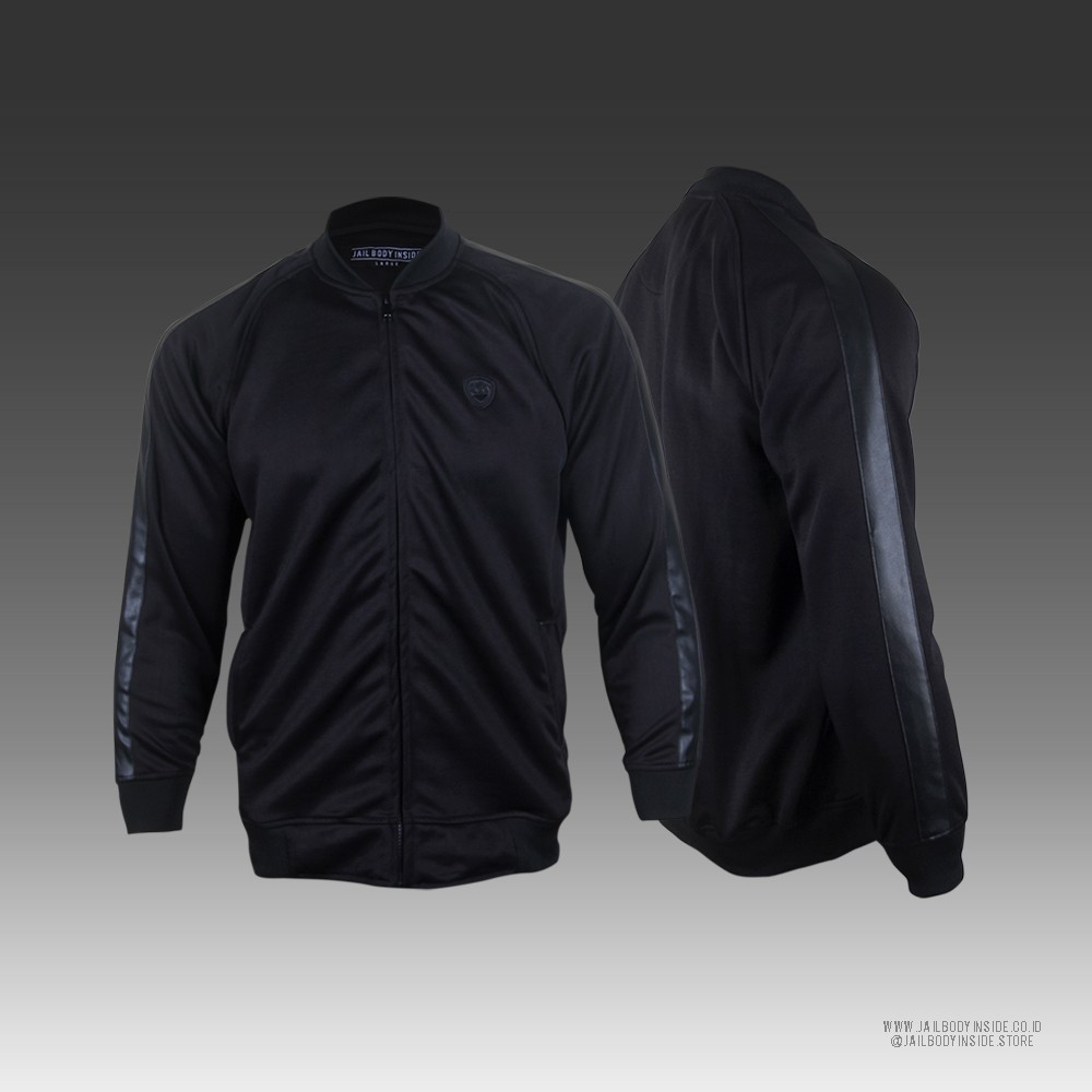 Jaket ORIGINAL Jail Body Inside 1038704 Hitam Stripe leather