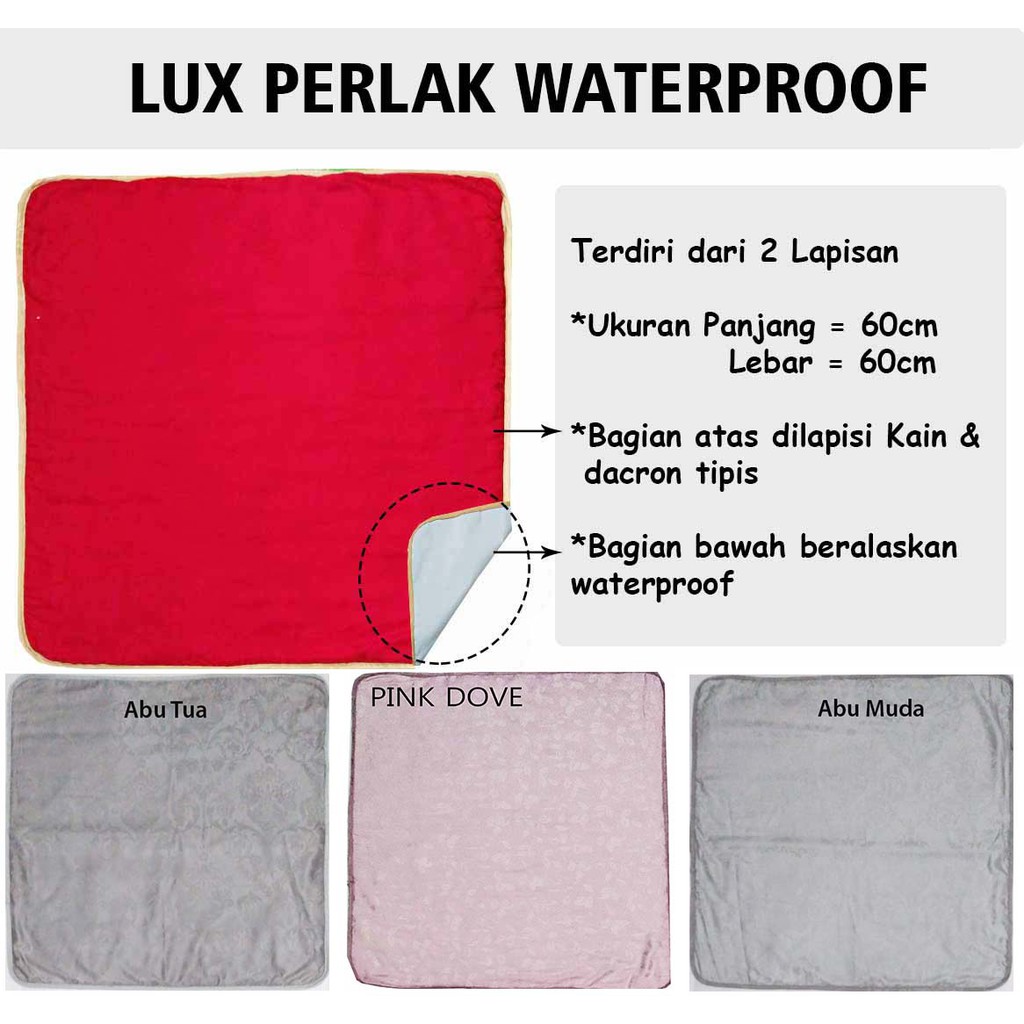 LUX Perlak Ompol Waterproof Mewah Bayi Alas Perlak pl bedset akachan anti rembes ompol