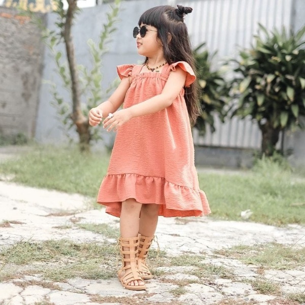 BEFAST - ZTL OOTD Dress Anak MILUA / DRESS ANAK SHALLA / DRESS ANAK SHALLA / Fashion Anak Kekinian Trendy / Dress Polos Casual / Outfit Anak Perempuan Terbaru / Dress Anak Lengan Pendek / Pakaian Anak-Anak Perempuan / Dress Anak Lucu