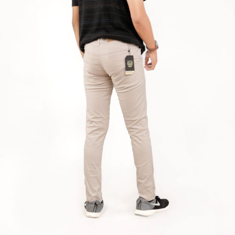 CELANA CHINO Panjang pria Slimfit KERJAHARIAN Santai Casual Formal Hitam Abu Cream Mocca Size