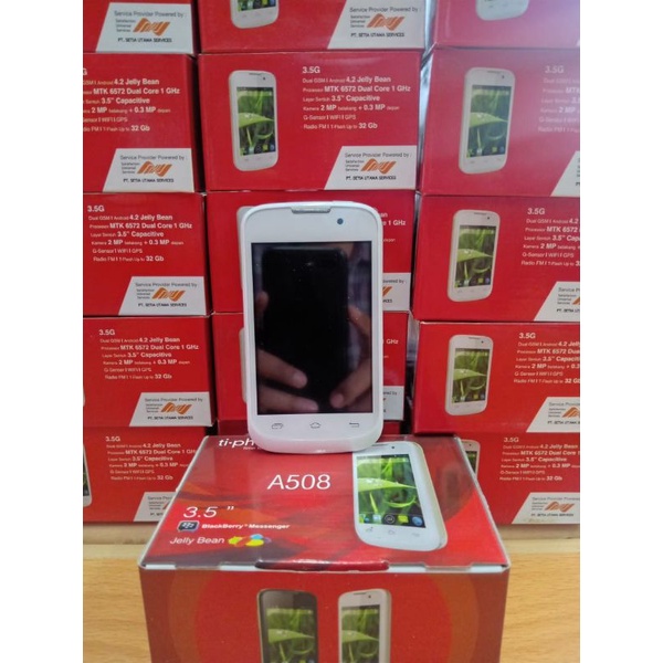 Hp Tiphone Ti phone Smartphone Android Murah Ti-Phone A508 Bisa WhatsApp Cuci Gudang BNOB-Putih