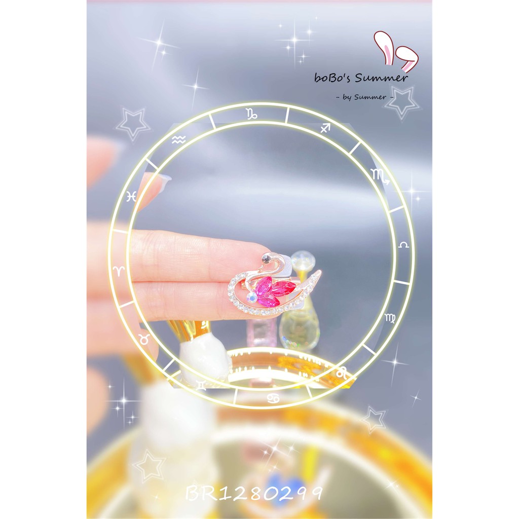 Bros Mini Permata Motif Angsa Fashion Aksesoris Hijab Fashion Impor Style Korea Brooch Premium