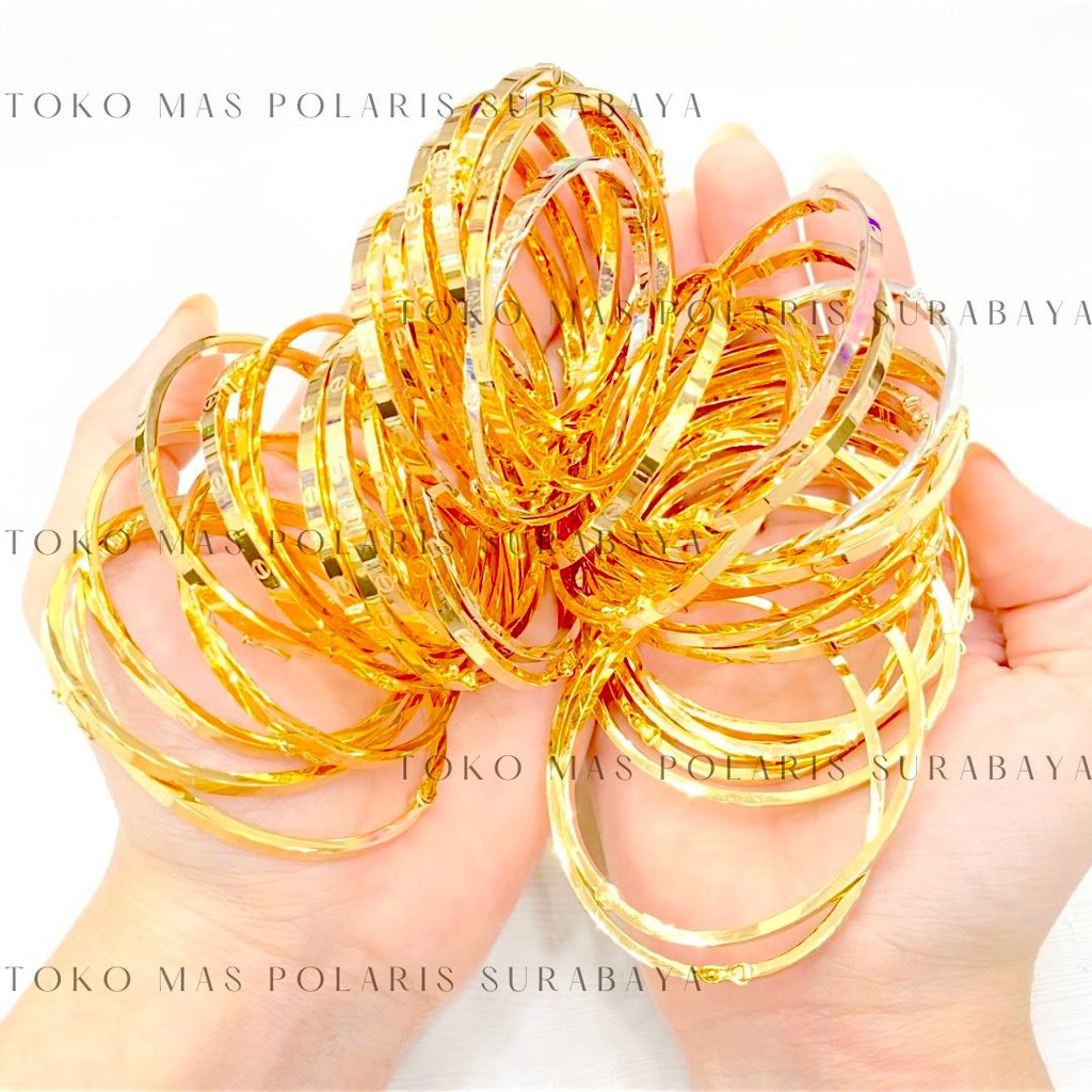 Gelang Bangle CTRR Bracelet Perhiasan Emas Kuning Kadar 375 8KGK11A