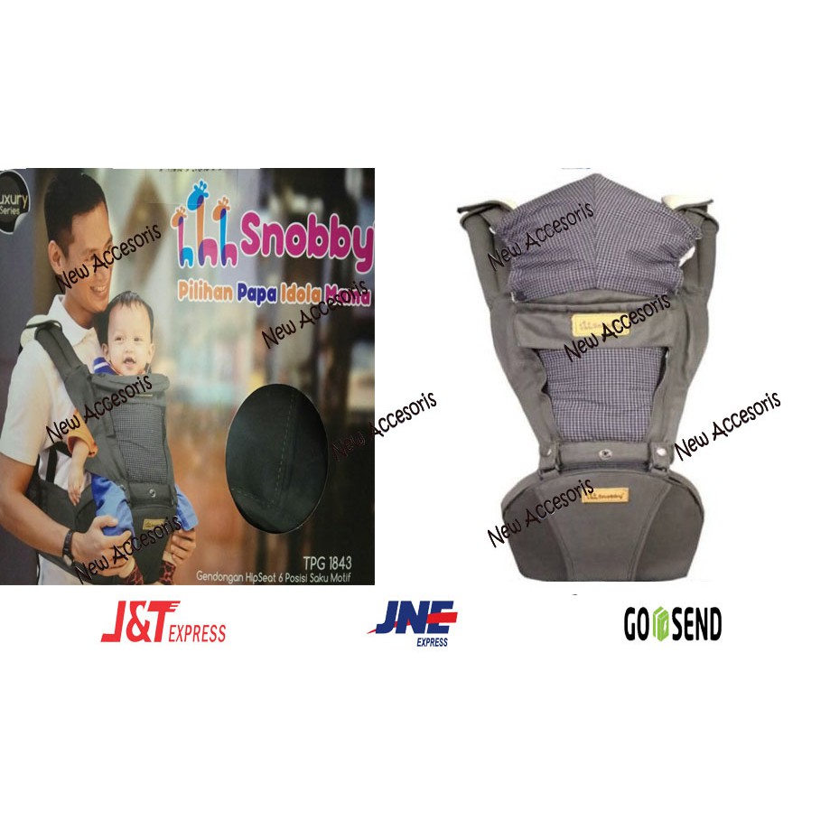 Snobby gendongan bayi hipseat 6 posisi saku motif luxury series TPG 1843