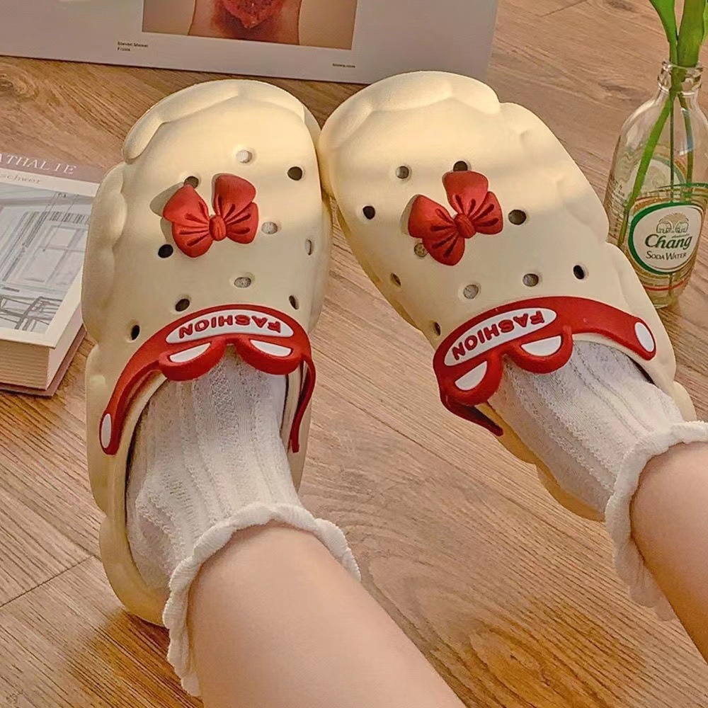 【New】FRS Home Penggunaan di rumah musim panas gadis jantung lubang sepatu non-slip kamar mandi memak