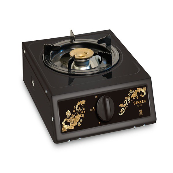 Kompor Gas Sanken SG-220T 1 Tungku Hitam Glossy untuk Rumah Tangga