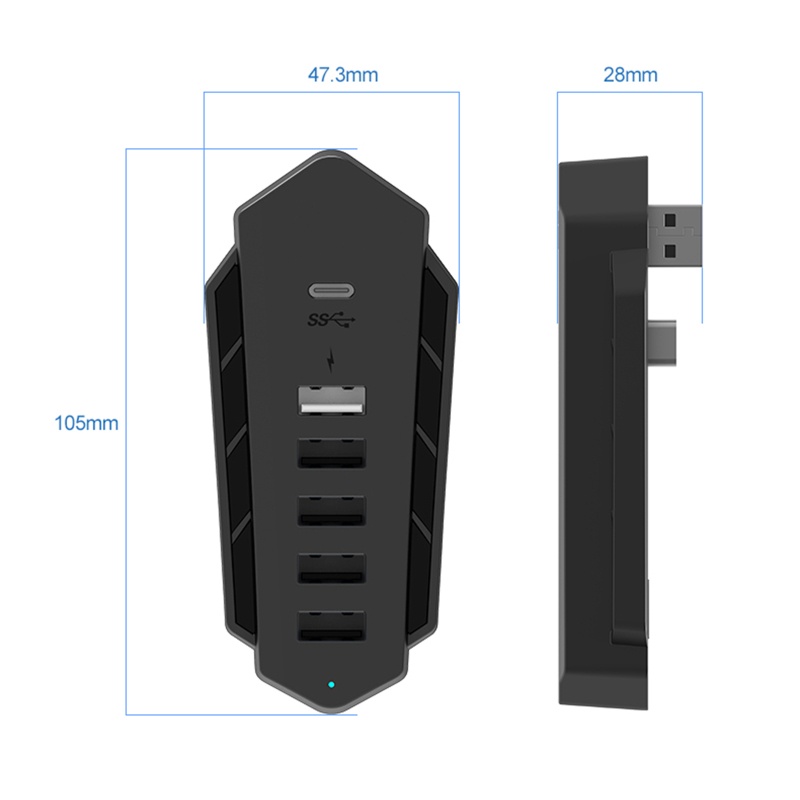 Btsg Adapter Ekstensi Hub USB, 6port, High Speed Splitter Untuk