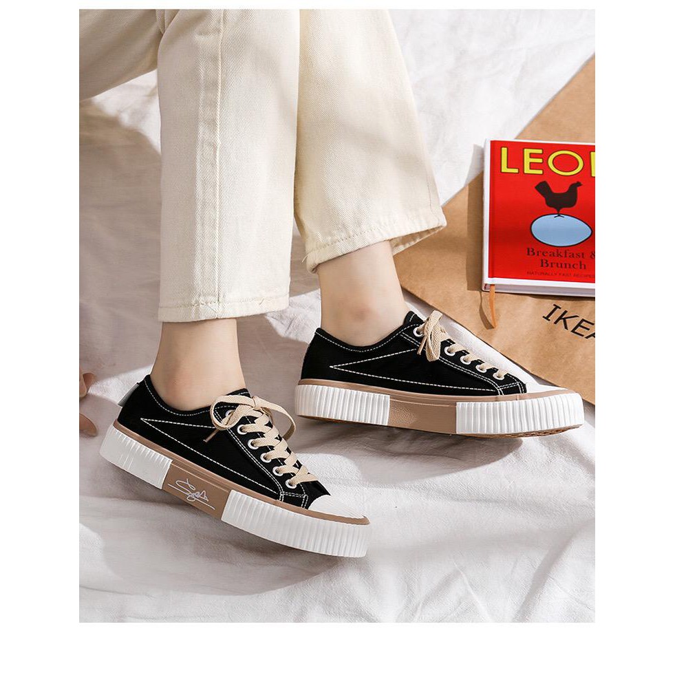 Free Box Sneakers Wanita Import Terlaris Sepatu Wanita kekinian NS058 Sepatu Tali Wanita Termurah Sepatu Korea