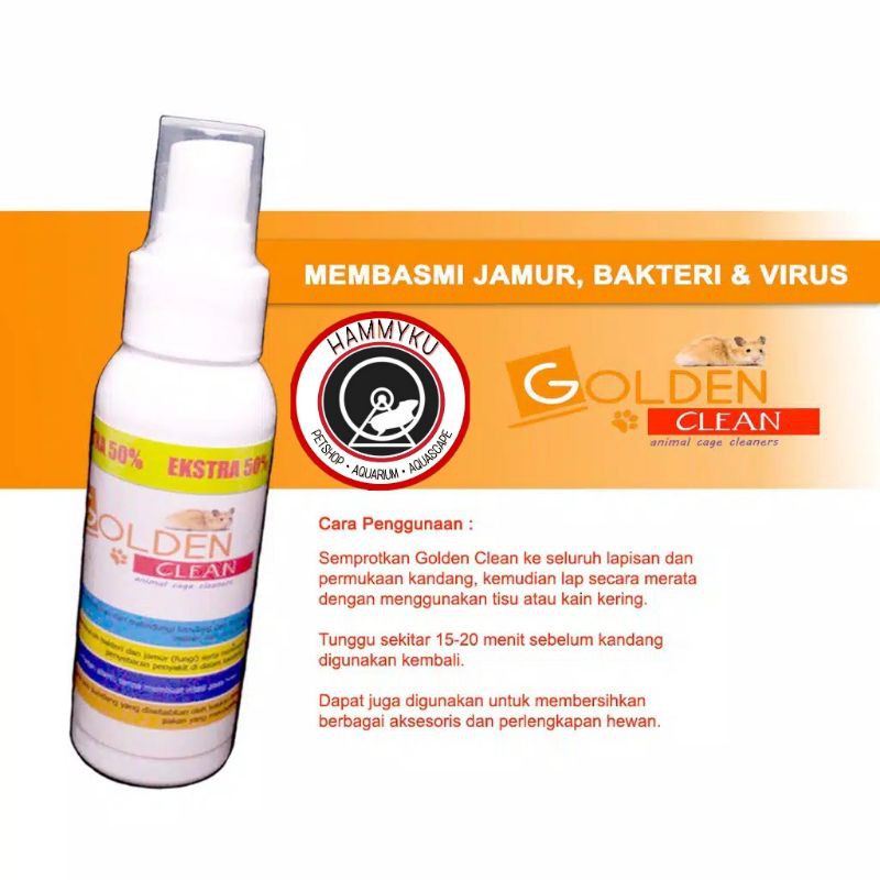 ANTI JAMUR BAKTERI VIRUS DISINFEKTAN KANDANG HAMSTER GOLDEN CLEAN