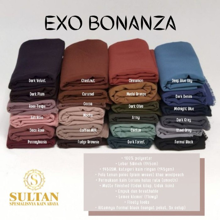 TERBARU     Kain Sultan Exo Bonanza Polos