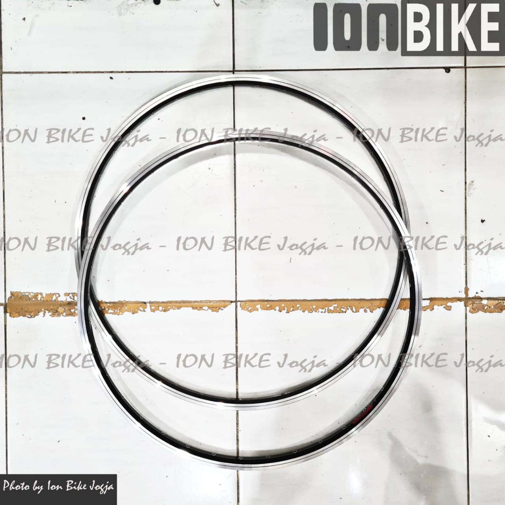 Sepasang Velg Araya TM620 26 Inch 32 36 Hole Black CNC Silver Brakeline Eyelet Vbrake Rim Rims 36H 3