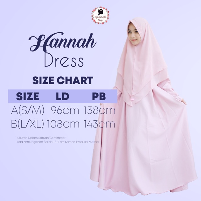 HANNAH DRESS/ gamis polos