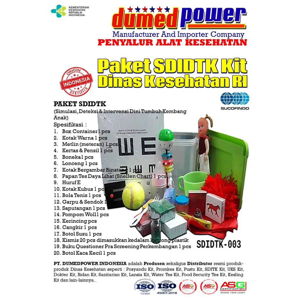 Paket Produk SDIDTK Kit 2023 | Izin Penyalur Alat Kesehatan KEMENKES RI