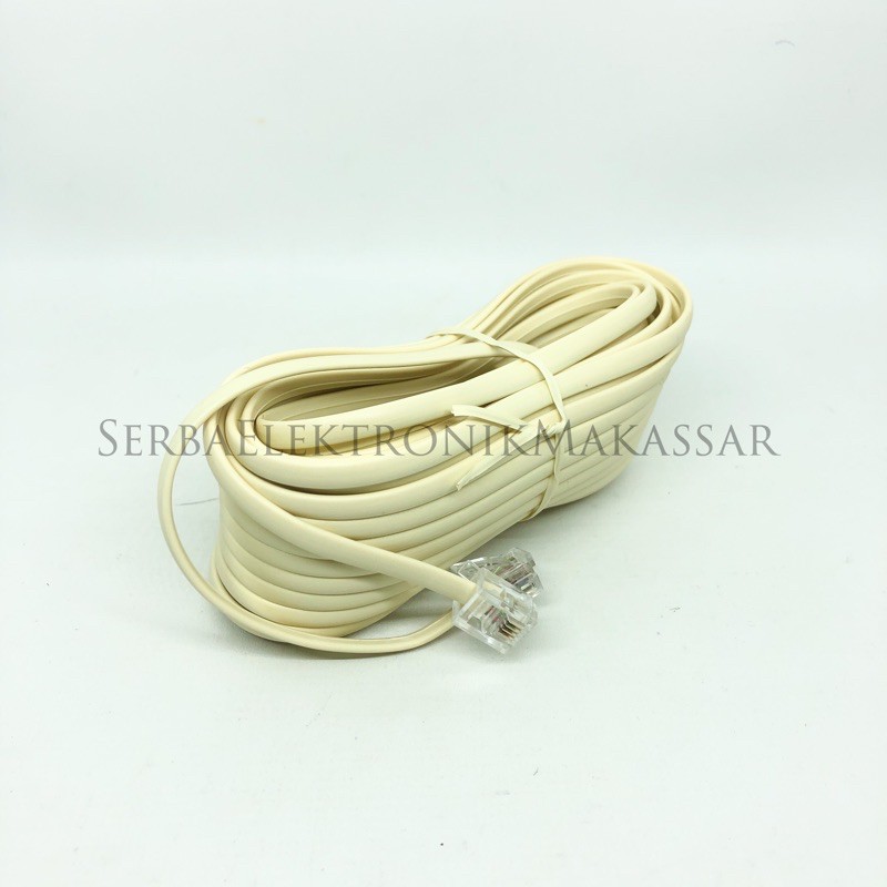 Kabel Line Telepon Fax RJ11 4Pin 10Meter