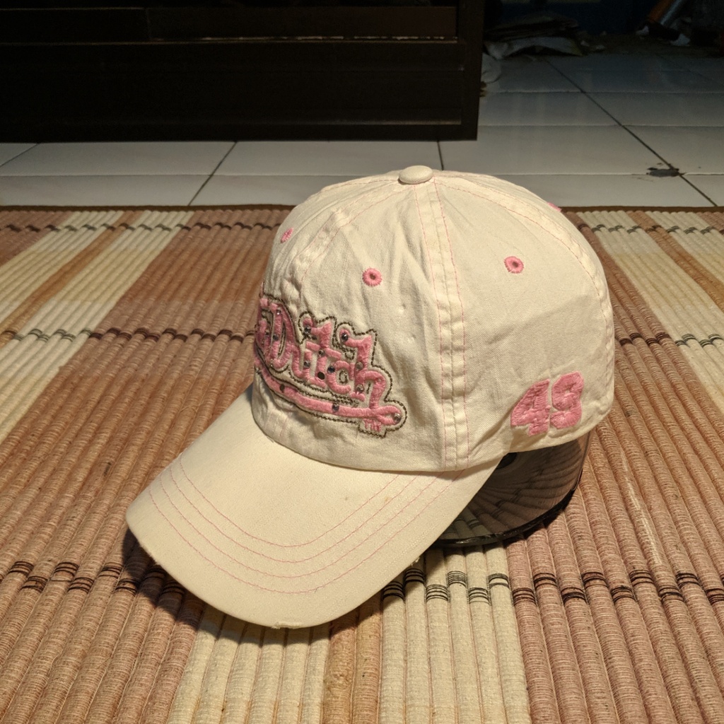 Topi Von Dutch VonDutch Putih Pink Baseball Cap Original Second