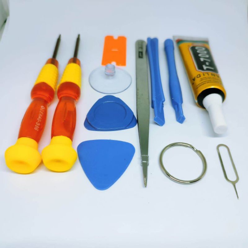 Obeng Set Tools Hp 10 in 1 Plus Lem t7000 15 ml Terlaris