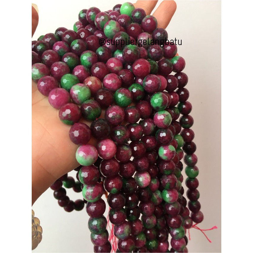 Natural TANZANIA FACETED beads 12mm CUTTING batu ruby premium craft aksesoris pria wanita modeling