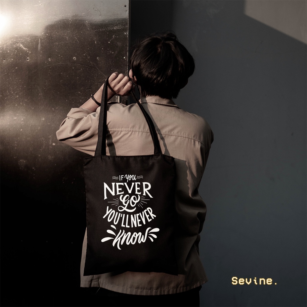 Sevine Totebag Sablon Tas Fashion Wanita Tote Bag Laptop Resleting Quote Motivation - TX