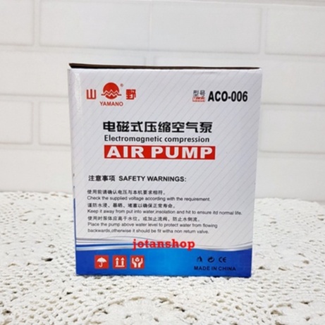 airpump Yamano ACO 006 aco006 mesin gelembung udara aerator kolam hidroponik aquarium air pump