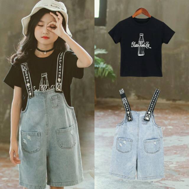 BAJU ANAK PEREMPUAN / OVERALL JEANS COKE