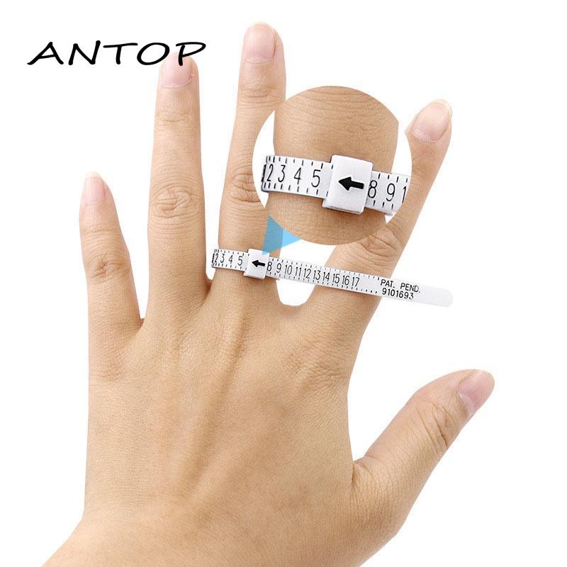 Pengukur Cincin Ukuran Cantik/Cincin Penggaris Lembut Standar/Alat Ukuran Cincin Coil Jari US ANTOP