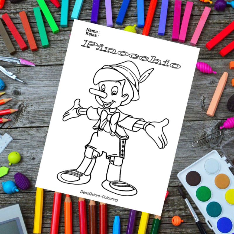 

Kertas Mewarnai Anak Tema Pinocchio / Kertas Gambar (10 Lembar Gambar)