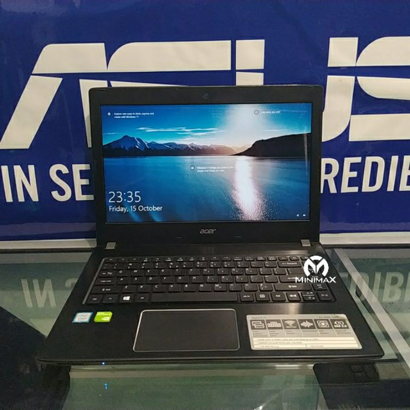 Laptop Acer E5-476G core i5 dual VGA hardisk 1tb ssd 128 GB cocok buat Desain render