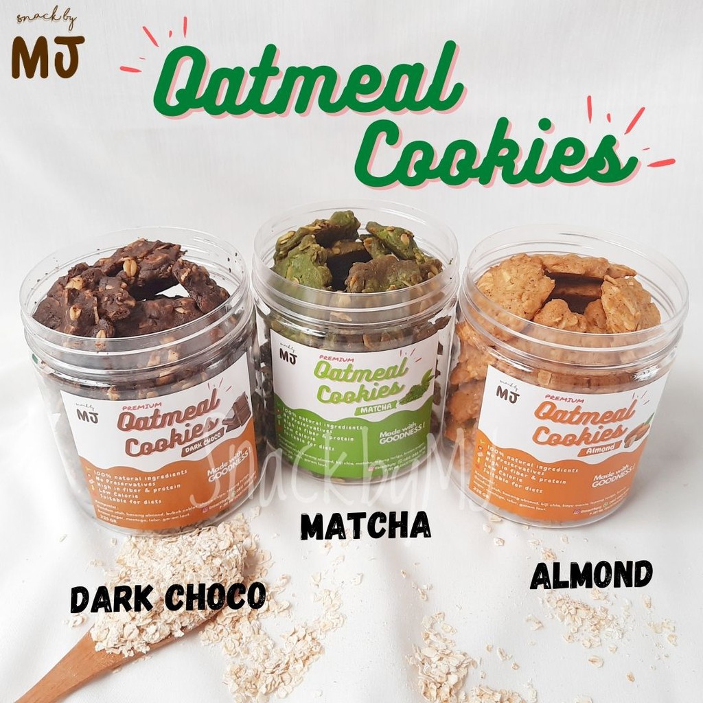 Oatmeal Cookies Dark Choco / Almond / Matcha / Healthy Snack Diet Low Calories